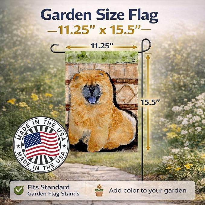 Caroline's Treasures SS8875GF Chow Chow Garden Flag Mailbox Flag Decorative Yard Flag Banner Outside Patio Artwork Yard Flower Beds, Garden Size, Multicolor