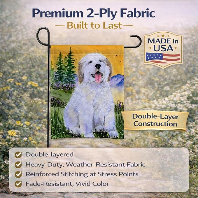 Caroline's Treasures SS8469GF Great Pyrenees Garden Flag Mailbox Flag Decorative Yard Flag Banner Outside Patio Artwork Yard Flower Beds, Garden Size, Multicolor
