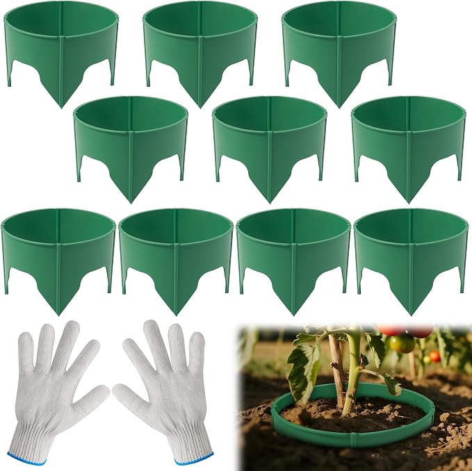 40pcs Planting Grow Rings, Round Edging Spliceable Protective Pest-Planting Rings for Vegetable Herb Flower, Circular Landscape Adjustable Plant Support Circle Protector for Watering