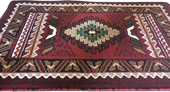 YHSF South West Native American Area Tribal Rug - Red, 2' x 3'4" | Easy-Clean, Soft & Durable Tribal Rug for Living Room, Bedroom, Kitchen & More - Stain-Proof Runner for Home Decor