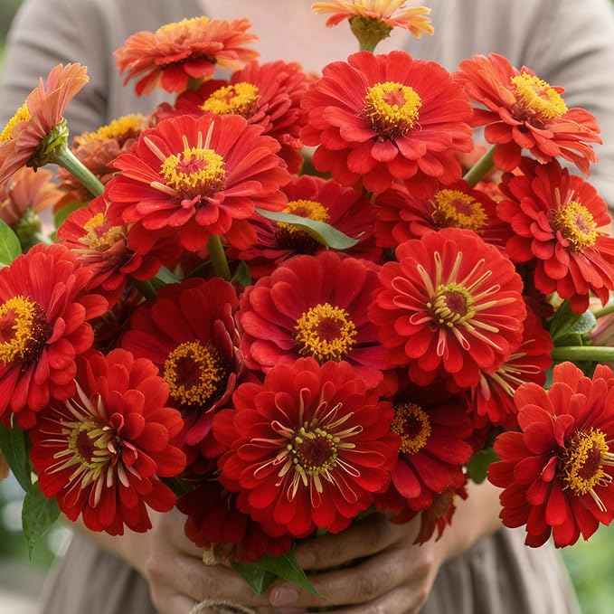 Seed Needs Zinnia Seeds Scarlet Flame Fast Blooming 5,000 Seeds Bulk Pack