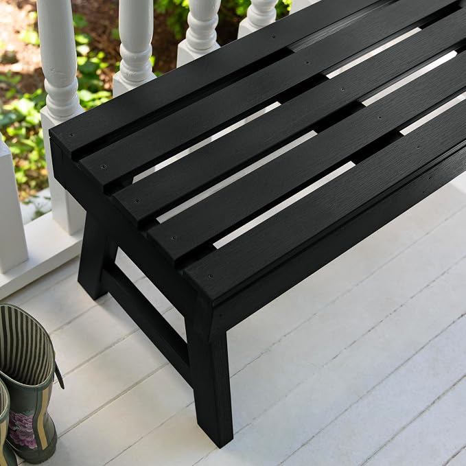 highwood Weatherly Backless Bench, 4-Feet, Black