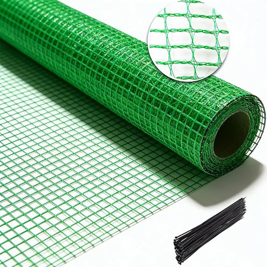 Garden Fence Temporary Fence, 4'x30' with 50 Zip Ties, Plastic Fencing Safety Fence Snow Fence, Construction Fencing for Yard, Deer, Pet, Rabbits, Chicken, Dogs, Animal Barrier, Green