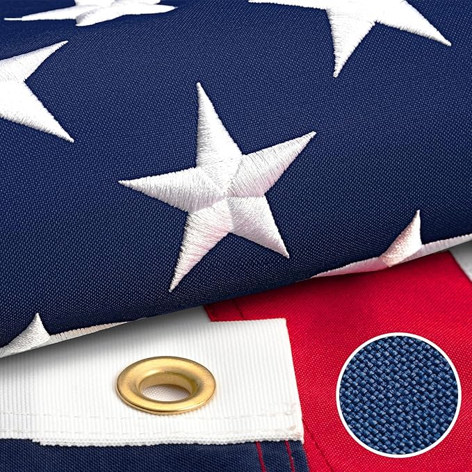 Chillchard 3x5 FT American Flags for Outside Heavy Duty - TearProof US Flag | Ultra Anti-Fade & Waterproof Outdoor Spun USA Flag Fly in High Wind with Embroidered Stars, Brass Grommets for All Weather