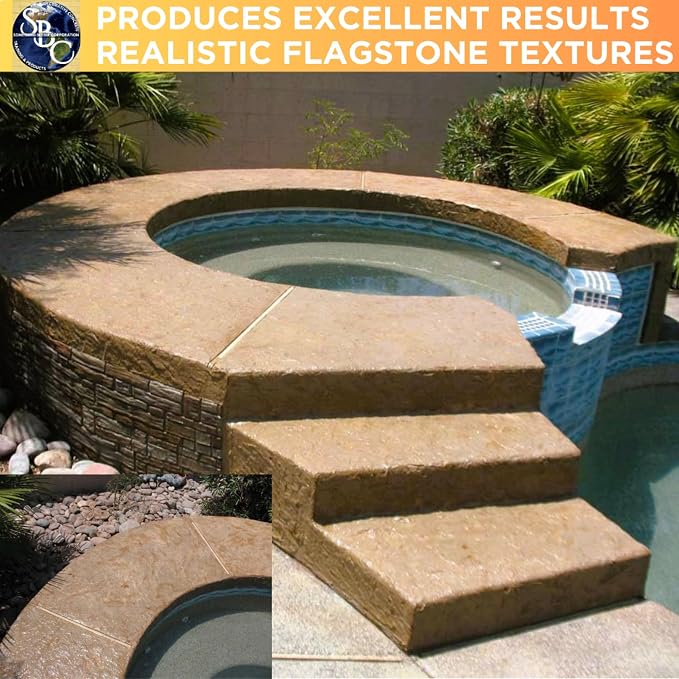 The Original Weathered Flagstone, Concrete Roller Stamp, Stone Texture Roller, Concrete Roller Stamp, and Masonry Form, for decorative concrete patios, driveways, walkways, water features, etc. by SBC
