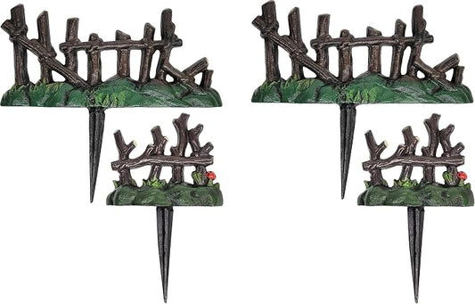 Lulu Decor, 100% Cast Iron Fairy Garden Fence Garden Decor Fairy Garden Accessories (4 Pc)