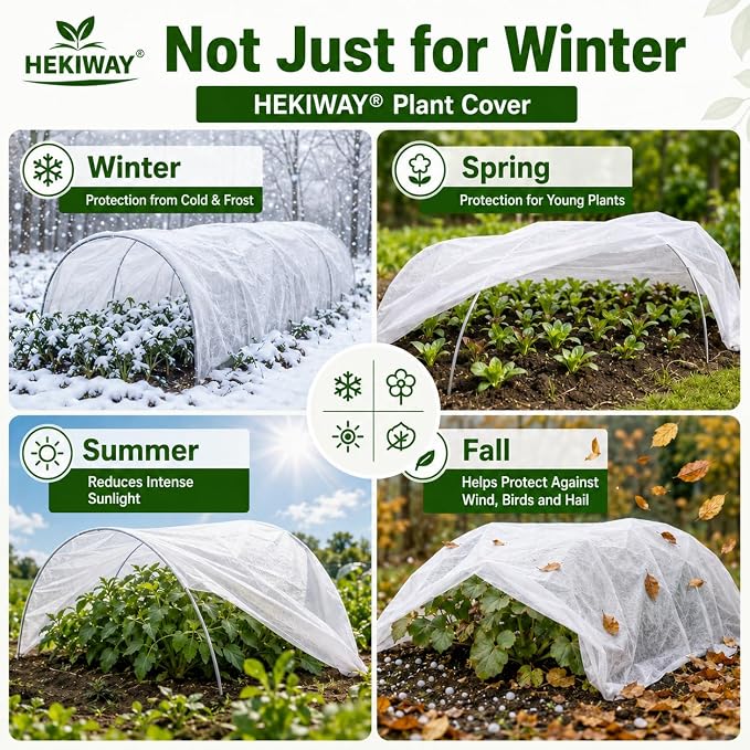 Frost Cloth Plant Freeze Protection, 10 FT x 40 FT 1.5 oz/yd² Garden Fabric Blanket, Plant Covers for Outdoor Plants, Floating Row Cover for Raised Beds and Vegetables