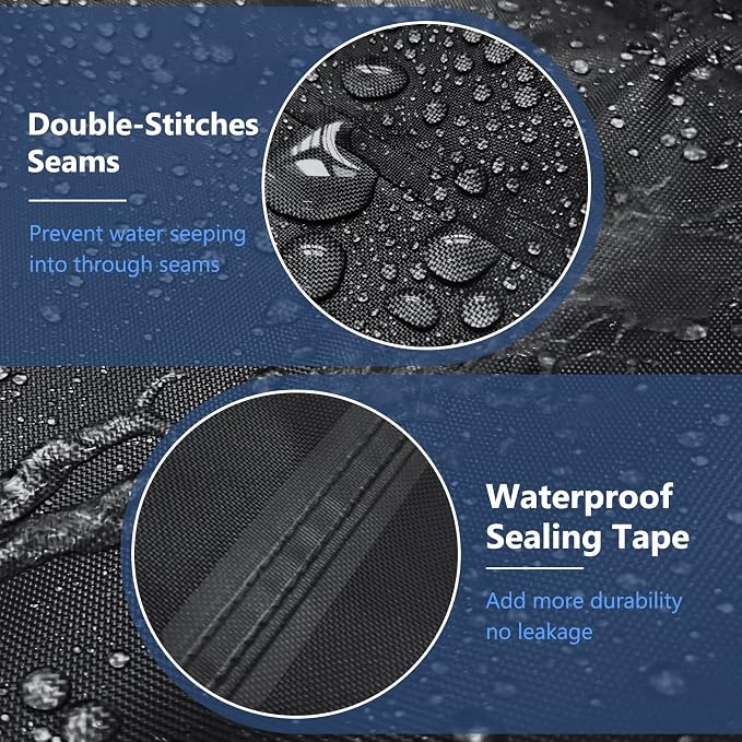 STARTWO Outdoor Furniture Cover Waterproof, 4 Piece Patio Furniture Set Cover 400D for Outside Couch, Lawn Chairs, Coffee Table, Windproof with Buckle Strap, Black