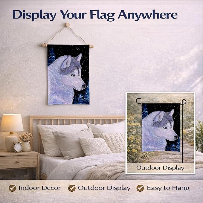 Caroline's Treasures SS8617GF Siberian Husky Garden Flag Mailbox Flag Decorative Yard Flag Banner Outside Patio Artwork Yard Flower Beds, Garden Size, Multicolor