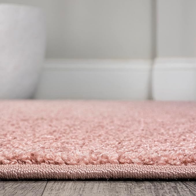 JONATHAN Y Haze Solid Low-Pile Pink Indoor Area Rug 12x15, Coastal,Bohemian,Minimalist,Classic, Easy-Cleaning for Living Room,Bedroom,Kitchen,Pet Friendly,Non-Shedding (SEU100P-15)
