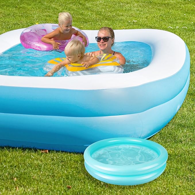 2 Pack Inflatable Pool Foot Bath Basin, Swimming Pool Clean Feet | Foot Soaking Bath Basin for Pool Entry Ladder, Home Spa Treatment for Above Ground Pools, Full-Sized Inflatable Pools