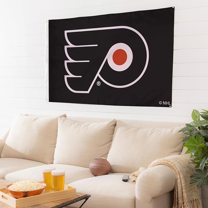 Team Sports America NHL Philadelphia Flyers 3' x 5' Outdoor Durable Flag with Grommets, Heavy Duty Flag & Banner for Outdoor Garden Patio, Indoor Wall Decor, Works with Flag Poles for Outside House