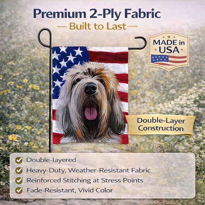 Caroline's Treasures CK6545GF Grand Griffon Vendeen Dog American Flag Garden Flag Mailbox Flag Decorative Yard Flag Banner Outside Patio Artwork Yard Flower Beds, Garden Size, Multicolor