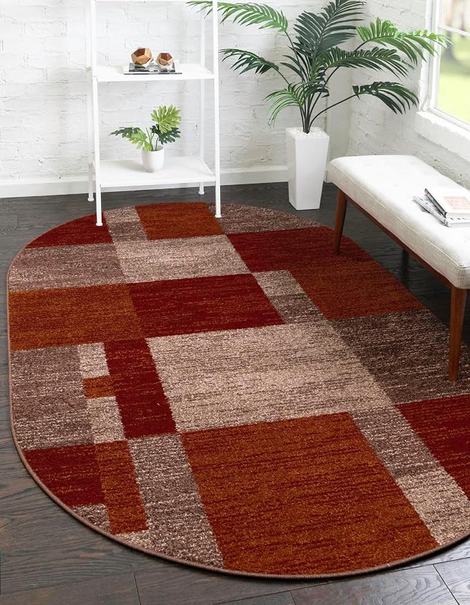 Unique Loom Autumn Collection Area Rug - Providence (3' 3" x 5' 3" Oval, Multi/ Beige)