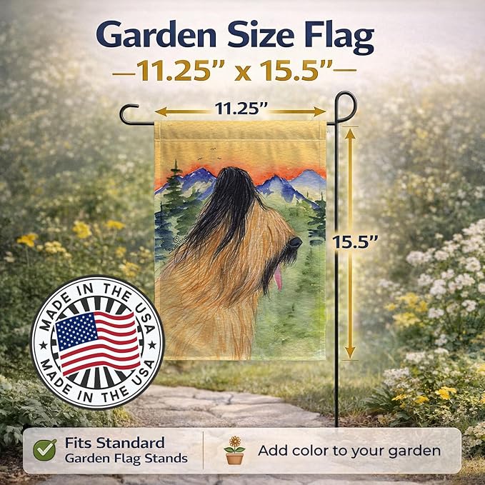 Caroline's Treasures SS8318GF Briard Garden Flag Mailbox Flag Decorative Yard Flag Banner Outside Patio Artwork Yard Flower Beds, Garden Size, Multicolor