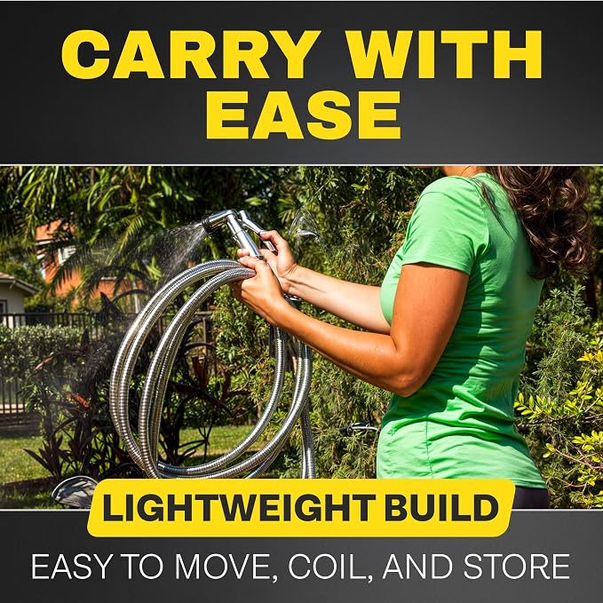 BIONIC STEEL Short 10 Ft Hose Extension, 10 Ft x 5/8 In. Short Hose Connector for Reel, Leak Proof Connection, Heavy Duty, Non Kinking, Flexible, Heavy Duty