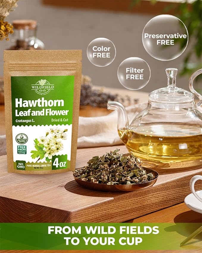 4 oz. Hawthorn Tea Hawthorne Leaf Flower Herbal Tea (Crataegus) - 113g Hawthorn Leaves & Flower Herb Espino Blanco Hojas
