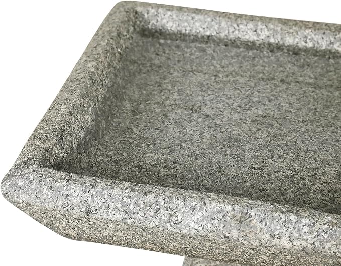 SKYFIRE Freestanding Birdbaths Outdoor - 15”Dia.X 22.8”Tall Concrete Standing Garden Bird Bath Feeder Bowl with Pedestal, Modern Outdoor Birdbath for Patio, Yard, Lawn Decor and Bird Bathing&Feeding