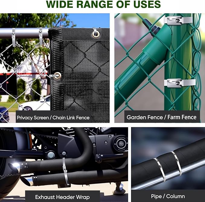 Stainless Steel Cable Tie Gun Kit, 100pcs 11.8inch Heavy Duty Metal Zip Ties, Self-Locking UV & Corrosion Resistant Stainless Steel Zip Ties, for Fence, Exhaust Pipe, Chicken Coop, Farm Use