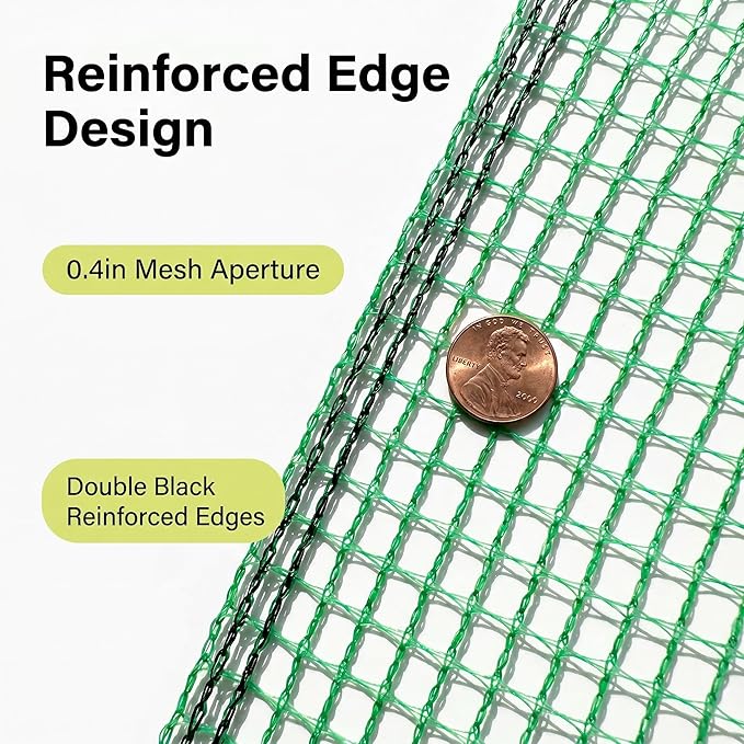 Temporary Fence Plastic Mesh Fencing, 4FT x 100FT Garden Bird Netting Safety Fence Snow Fence, Construction Fencing for Deer, Pet, Rabbits, Chicken, Dogs, Animal Barrier, Green