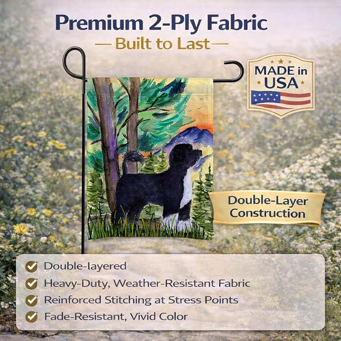 Caroline's Treasures SS8429GF Portuguese Water Dog Garden Flag Mailbox Flag Decorative Yard Flag Banner Outside Patio Artwork Yard Flower Beds, Garden Size, Multicolor