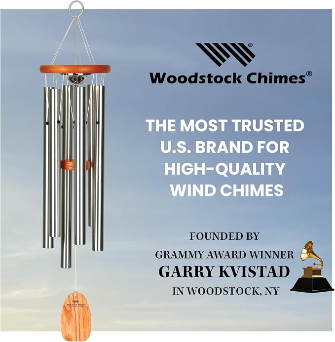 Woodstock Chimes Signature Collection Woodstock Memorial Chime 24'' Amazing Grace Wind Chime Inspirational and Memorial Wind Chimes for Outdoor, Patio, Home or Garden Décor Sympathy Bereavement (AGMU)