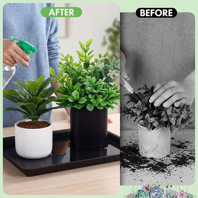 Gejoy 20 Pack 15 Inch Rectangular Plastic Plant Saucers Tray Bulk Heavy Plastic Plant Drip Tray Flower Pot Trays for Indoor Outdoor Anti-Slip Saucer for Garden Potted Water Drips and Soil