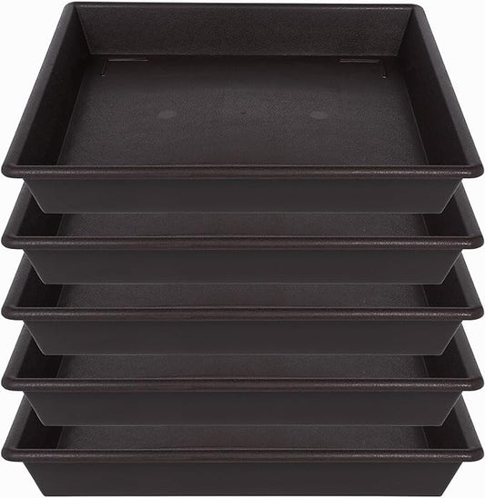 NIMYAU Square Plant Saucer 8 Inch 5 Pack, Plant Stand Plant Trays for Pots Heavy Duty Plastic Plant Saucers for Indoors Outdoors, Flower Pot No Holes Plant Lover Gardening Gifts
