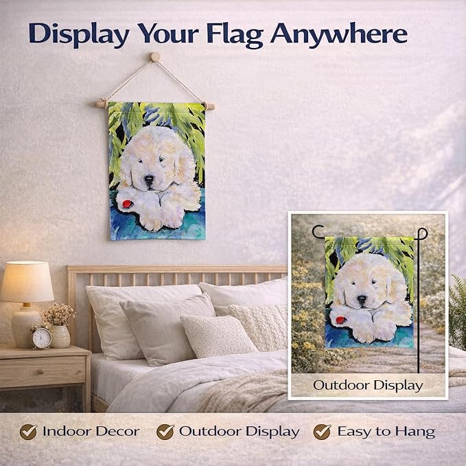 Caroline's Treasures SS8271GF Golden Retriever Garden Flag Mailbox Flag Decorative Yard Flag Banner Outside Patio Artwork Yard Flower Beds, Garden Size, Multicolor