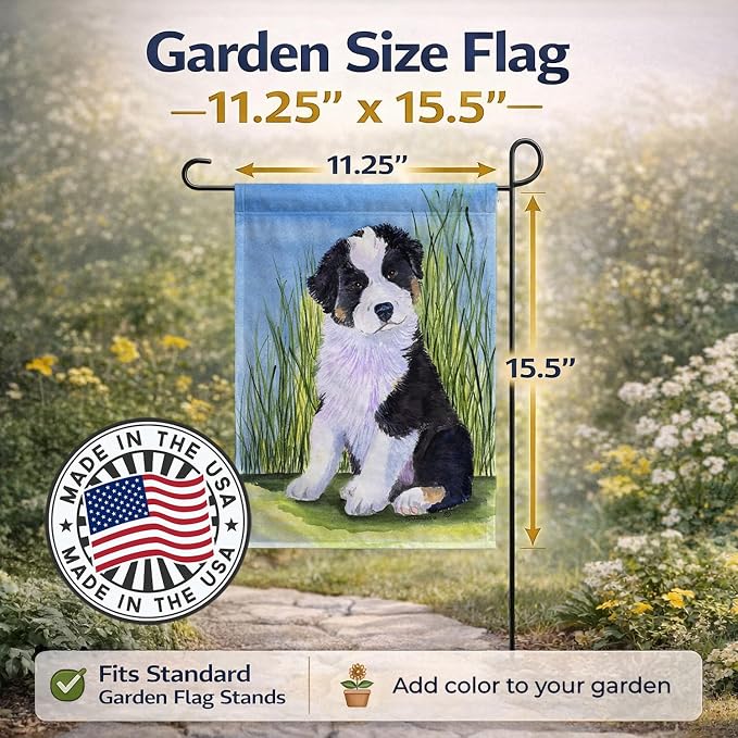 Caroline's Treasures SS8372GF Australian Shepherd Garden Flag Mailbox Flag Decorative Yard Flag Banner Outside Patio Artwork Yard Flower Beds, Garden Size, Multicolor