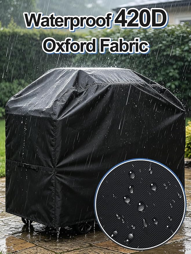 PAMASE 65in BBQ Cover fits Most 3-5 Burner Gas Grills - Waterproof Gas Cover for Outdoor Grill, UV Fade & Rip Resistant, Compatible with Weber Genesis, Camp Chef, Nexgrill, Char-Broil