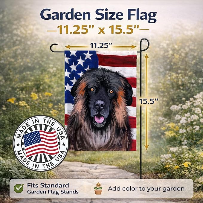 Caroline's Treasures CK6518GF Estrela Mountain Dog American Flag Garden Flag Mailbox Flag Decorative Yard Flag Banner Outside Patio Artwork Yard Flower Beds, Garden Size, Multicolor