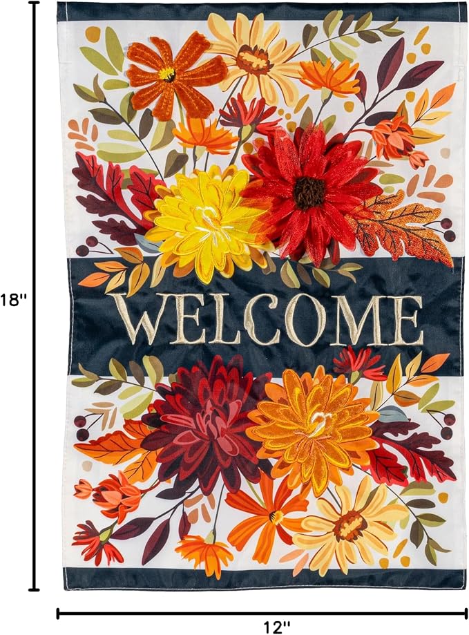 Evergreen Flag Fall Garden Flags Double Sided, Garden Flags for Outside Autumn Decorations for Home, Porch, Yard (Fall Floral, 28x44 inch)