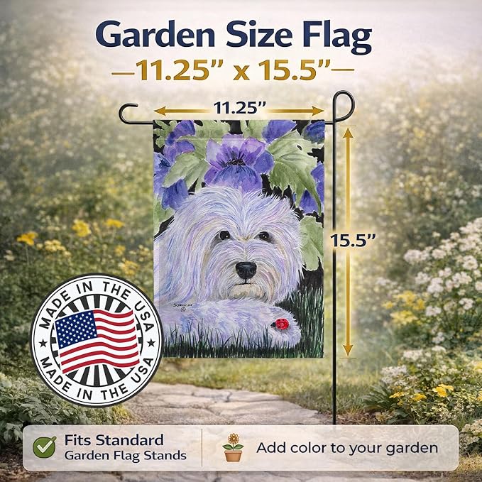 Caroline's Treasures SS8349GF Coton de Tulear Garden Flag Mailbox Flag Decorative Yard Flag Banner Outside Patio Artwork Yard Flower Beds, Garden Size, Multicolor