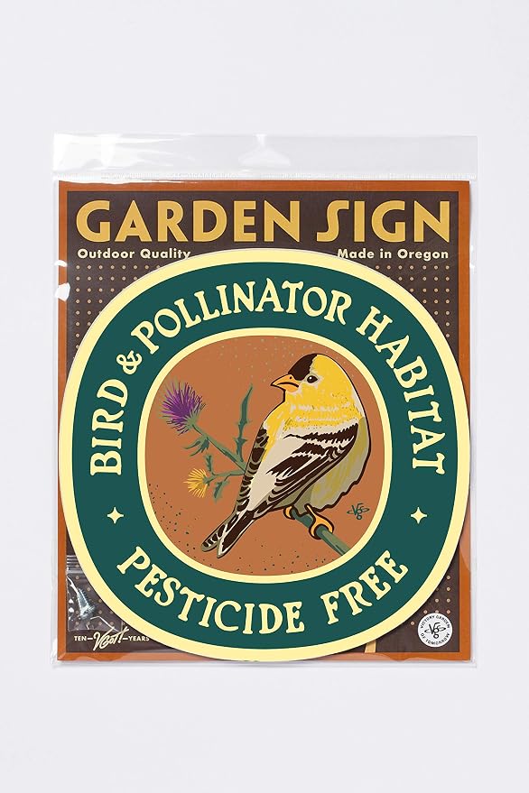 Goldfinch Bird & Pollinator Habitat - Garden Sign