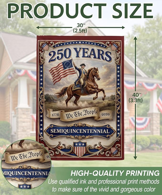 We The People Flag, 1776-2026 Commemorative Banner, Garden Flags For Outside, 250 Anniversary Usa Flag, American 250th Anniversary Patriotic Design, Dualided Design 1 (30x40 Inch)