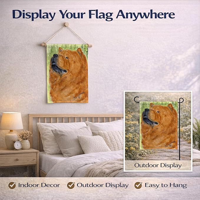 Caroline's Treasures SS7007GF Chow Chow Garden Flag Mailbox Flag Decorative Yard Flag Banner Outside Patio Artwork Yard Flower Beds, Garden Size, Multicolor