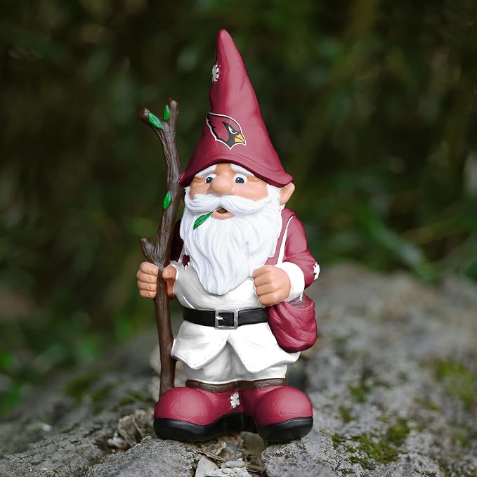 FOCO NFL Team Logo Holding Stick Garden Statue Outdoor Gnome