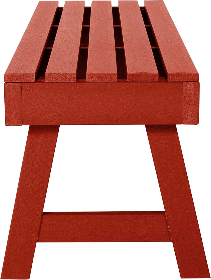 Highwood Weatherly Backless Bench, 4 Feet, Rustic Red