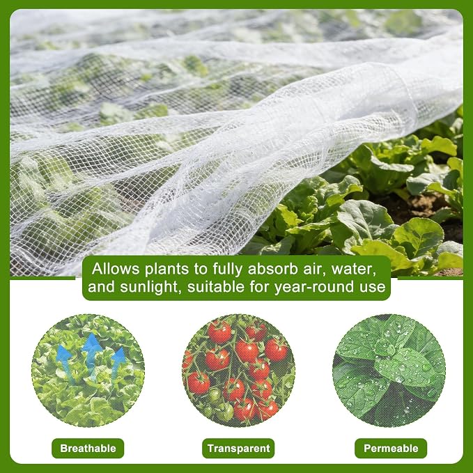 Garden Netting, 10x50 FT Fine Mesh Netting Plant Netting for Garden Protection,Plant Cover Netting for Vegetables, Fruits, Flowers