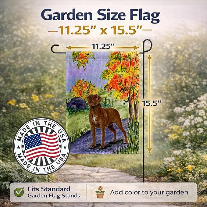 Caroline's Treasures SS8427GF Chesapeake Bay Retriever Garden Flag Mailbox Flag Decorative Yard Flag Banner Outside Patio Artwork Yard Flower Beds, Garden Size, Multicolor