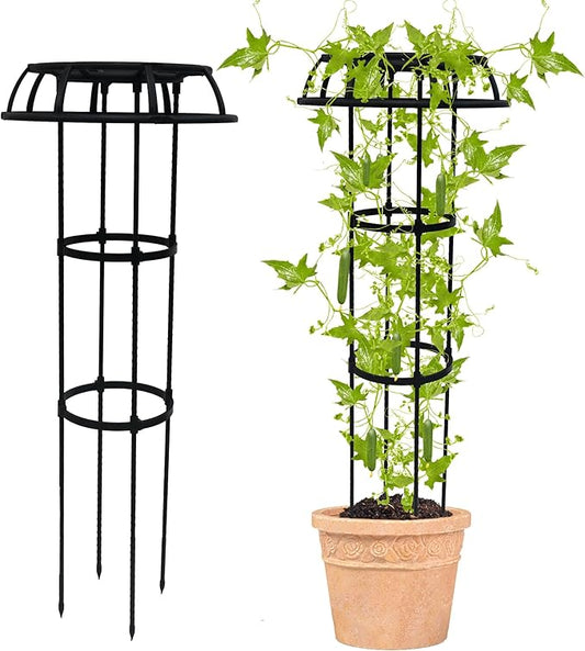 Quibbay Garden Trellis for Climbing Plants Outdoor, 41.3 Inch Mushroom Top Trellis for Climbing Plants, Plant Trellis Support for Potted Plants Climbing Vine Rose Clematis Vegetable Trellis, 2 Pack