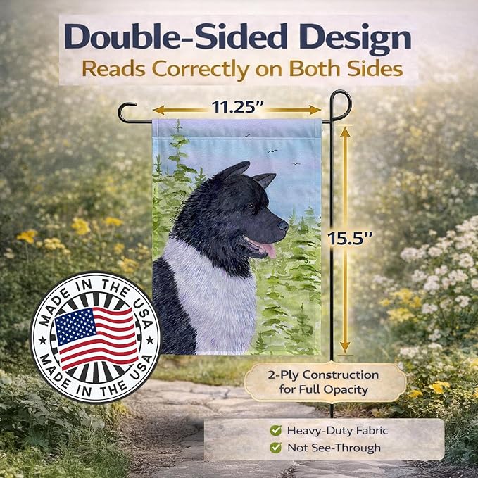 Caroline's Treasures SS8670GF Akita Garden Flag Mailbox Flag Decorative Yard Flag Banner Outside Patio Artwork Yard Flower Beds, Garden Size, Multicolor
