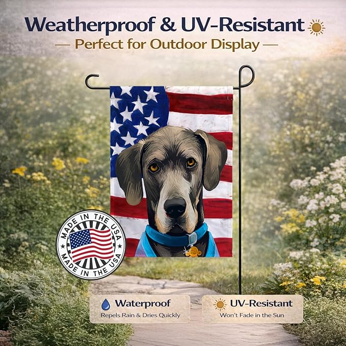 Caroline's Treasures CK6546GF Great Dane Dog American Flag Garden Flag Mailbox Flag Decorative Yard Flag Banner Outside Patio Artwork Yard Flower Beds, Garden Size, Multicolor