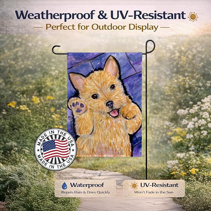 Caroline's Treasures SS8911GF Norwich Terrier Garden Flag Mailbox Flag Decorative Yard Flag Banner Outside Patio Artwork Yard Flower Beds, Garden Size, Multicolor