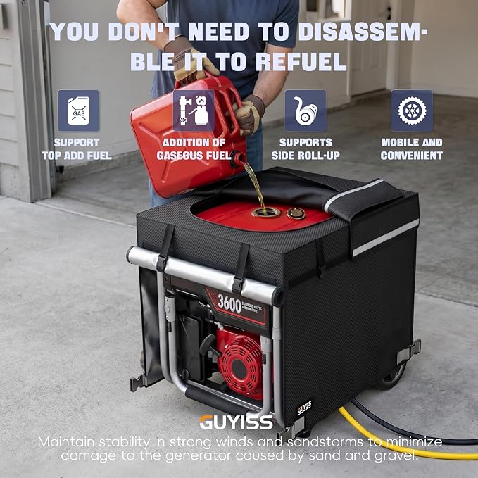 30×30×27 Inch Generator Covers for Outside. 900D+210D Double-layer Fabric, Designed to Handle Extreme Weather with Ease. Fits Most 5000-13000W Generators. Black