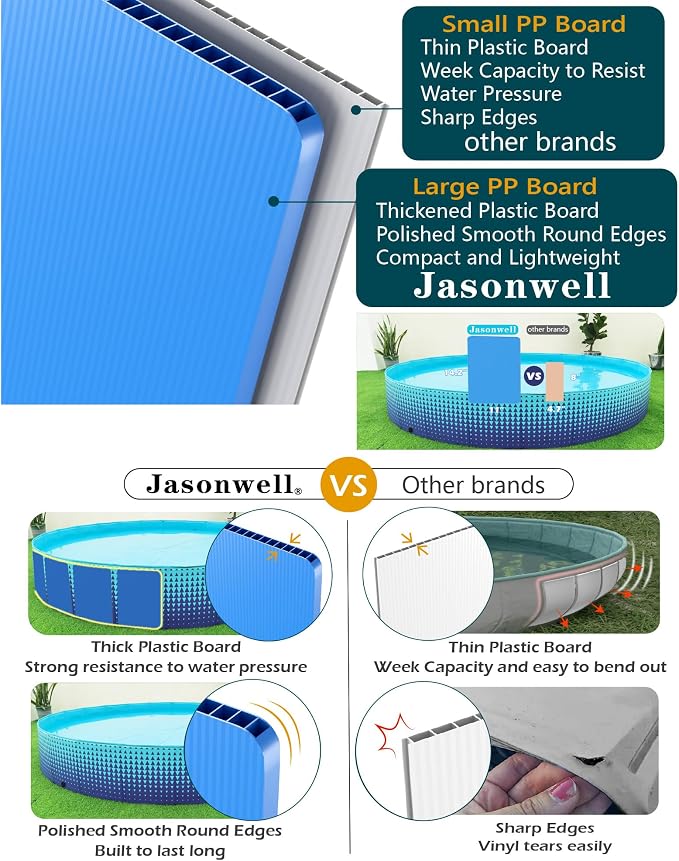 Jasonwell Foldable Dog Kiddie Pool - Hard Plastic Kids Paddling Pool Toddler Baby Swimming Pools for Backyard Collapsible Whelping Box Pet Doggie Cats Wading Pools Bathtub for Puppy Large Dogs 87In,G