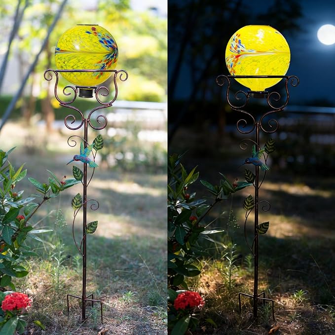 Metal Gazing Ball Stand for 10-12 Inch,39.4" Hummingbird Stand | for Glass Sphere Display Outdoor Garden Yard Art Decor