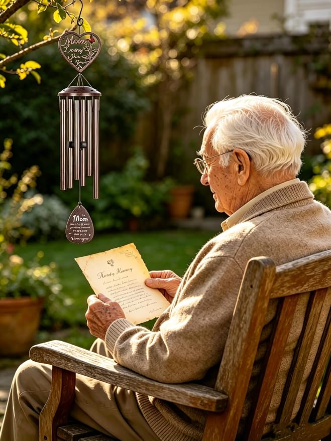 YHmall Wind Chimes for Outside, Sympathy Gifts for Loss of Loved One, 36'' Memorial Wind Chimes for Loss of Mom, Bereavement Gift for Loss of Mother, Large Windchimes Outdoors for Home Garden Decor