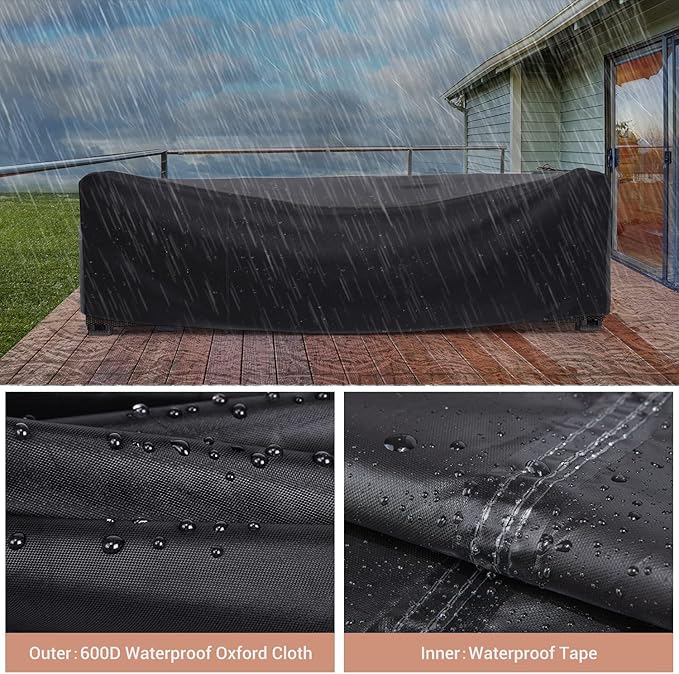 Mrrihand Heavy Duty Patio Furniture Covers, Outdoor Furniture Covers Waterproof Sectional Sofa Set, Patio Table and Chair Set Cover 62" L× 42" W× 28" H